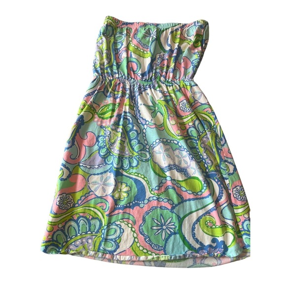 Lilly‎ Pulitzer Windsor Multi Conch Republic Strapless Dress Small GUC - Picture 6 of 7